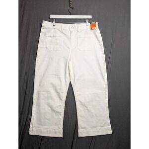 Buffalo David Bitton Women's High Rise Soft Stretch Crop White Ash Size 16/30